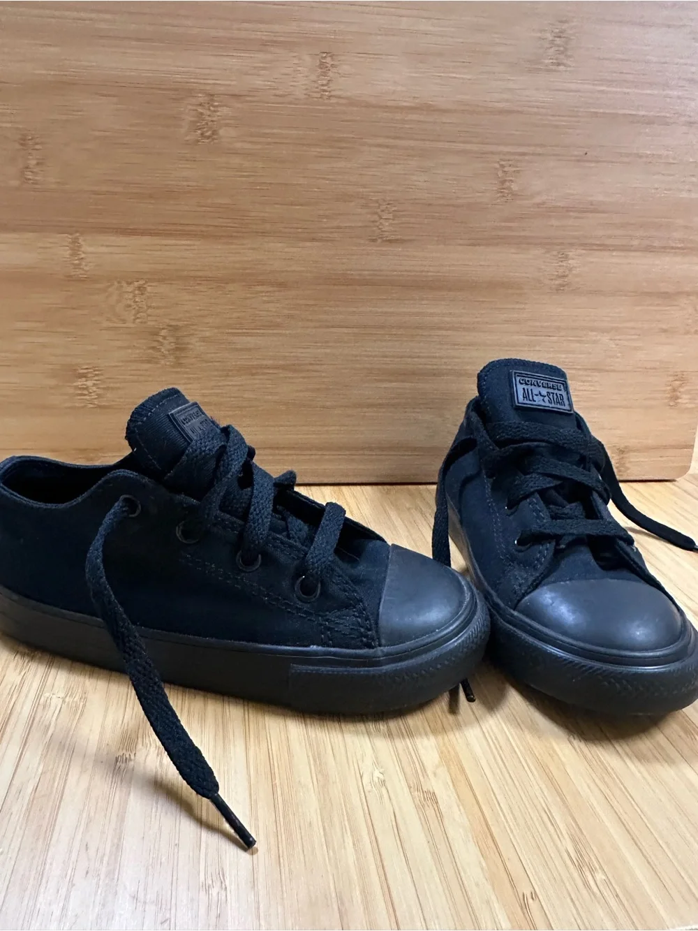 Converse Kids Black on Black Low Top Sneakers